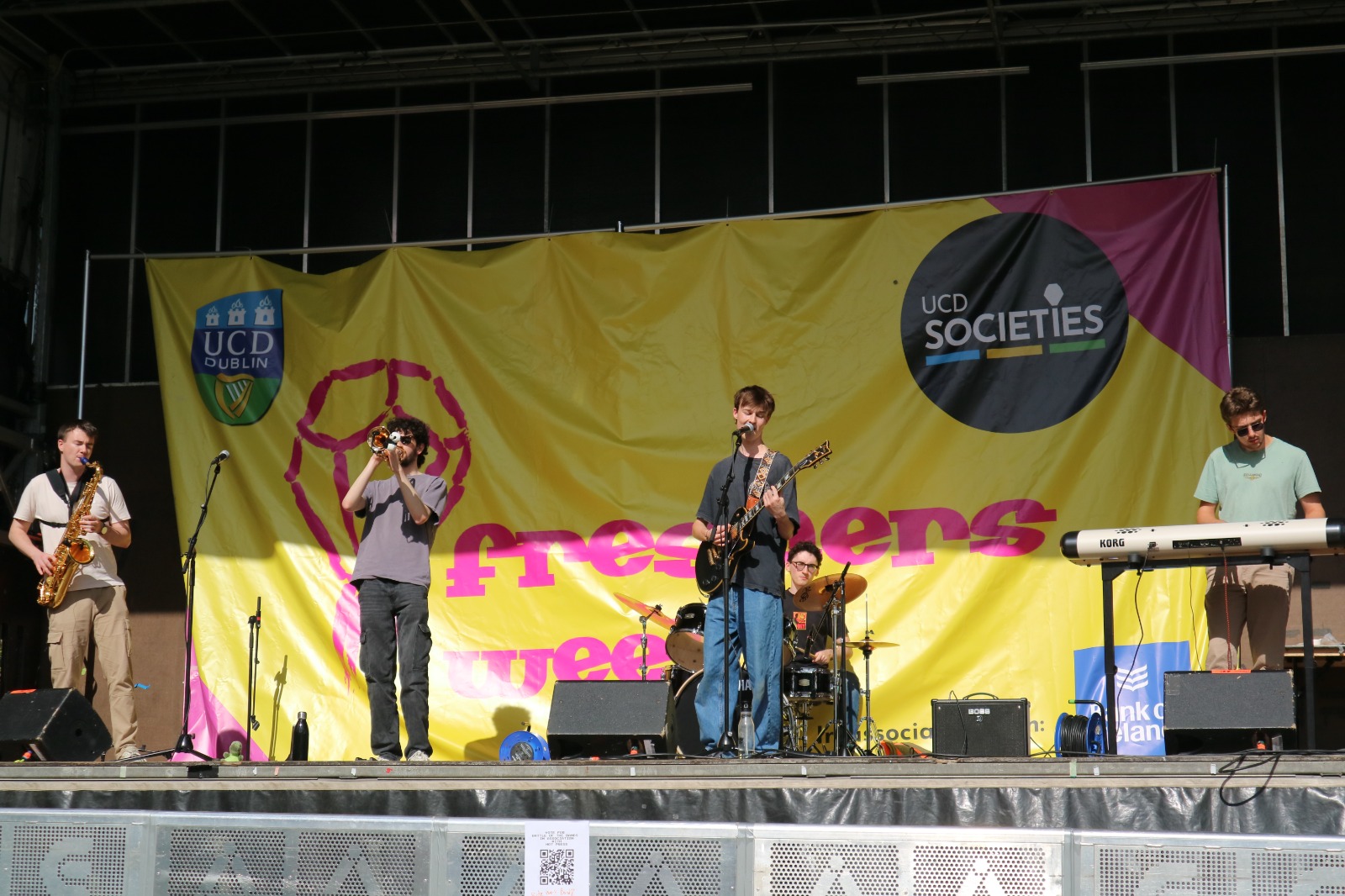 Skipper's Revenge playing the UCD Societies Freshers stage